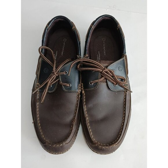Rockport Men's Boat Deck Shoes Brown Leather Upper Rubber Soles Size 13 - Picture 2 of 16